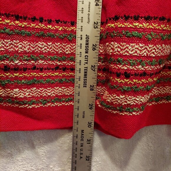 VTG Chamberlins Skirt Fringe scarf set Womens Waist 30 Red embellished Southwest - Picture 5 of 15